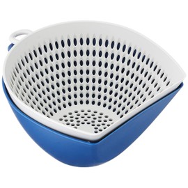 Pearl Metal C-6262 Chilitori Colander Bowl, Blue, Made in Japan, Made in Japan