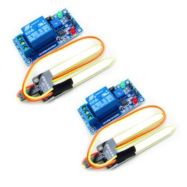 Hailege 2pcs LM393 12V Soil Moisture Relay Module Soil Moisture Sensor with Soil Moisture Probe Dupont Wires for Smart Car