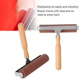 DriKou Pressure roller, rubber printing roller, linoleum paint roller with handle for lino printing, stamp printing, wallpaper and crafts