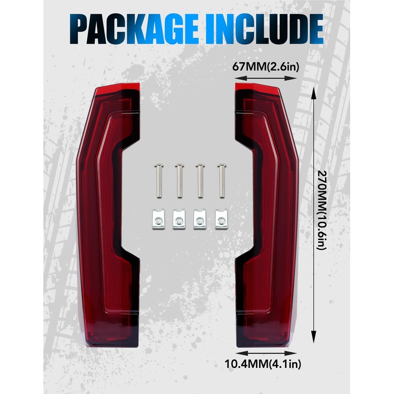 AUPOWER RED LED Taillights for Xpedition XP/ADV 2024+, RED Rear