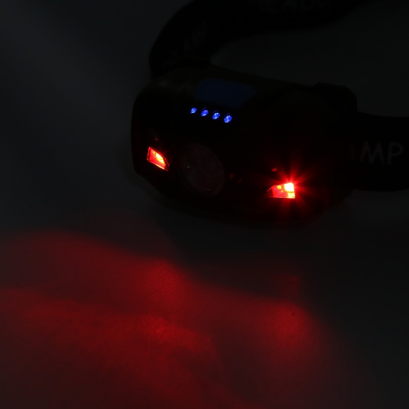 Outdoor USB Rechargeable LED Fishing Headlamp Finger Sensing Waterproof Headlight