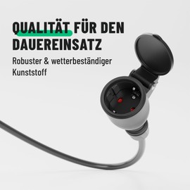 greate Schuko Coupling 230 V Outdoor – Schuko Socket Waterproof According to IP54 – Schuko Coupling with Kink Protection & Strain Relief – Power Coupling 2-Pin with 16 A & 3.7 kW