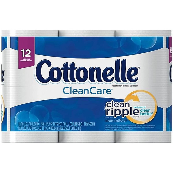 Cottonelle 12456PK Ultra Soft Bath Tissue, 1-Ply, 165 Sheets/Roll, 12/Pack