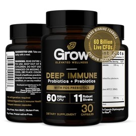 Grow Vitamin Tobias Probióticos y prebióticos inmunes profundos para mujeres y hombres  4.4 mil millones de UCFU, ayuda a apoyar la salud digestiva e 