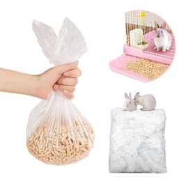 Disposable Rabbit Cage Liner, 100 PCS Plastic Bunny Cage Liner Bag, Cage Liner Leak Proof, Plastic Cage Liners, Universal Toilet Film for Bunny Hamster Totoro Hedgehog Guinea Pig Small Animals (70cm)