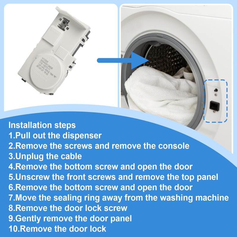 Upgrade WH01X29528 Washer Door Lock Compatible with GE General Electric