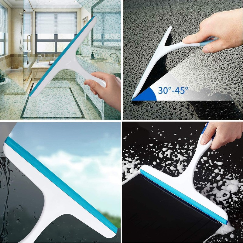 Shine Squeegee for Shower,Hand Held Rubber Glass Shower Squeegee, with