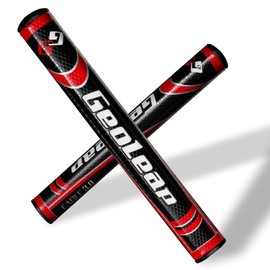 Geoleap Putter Grip - Material de poliuretano suave, forma redonda, peso ligero, 4 colores y 4 tamaños para elegir., Negro Rojo, Midsize(3.0)