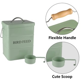 Geyecete Bird Feeder,Bird Food Jar Pet Food Storage Airtight Food Storage Container-Green