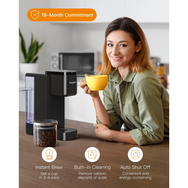 Tastyle Single Serve Hot & Iced Coffee Maker with Strong