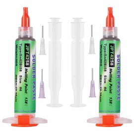 Flintronic Lead-free Solder Paste 20 g, Sn42 Bi58 Syringe Solder Paste Flux, Low Temperature 138°C Solder Flux Tin Paste, Solder Paste for BGA SMT LED SMD Solder (Pack of 2)