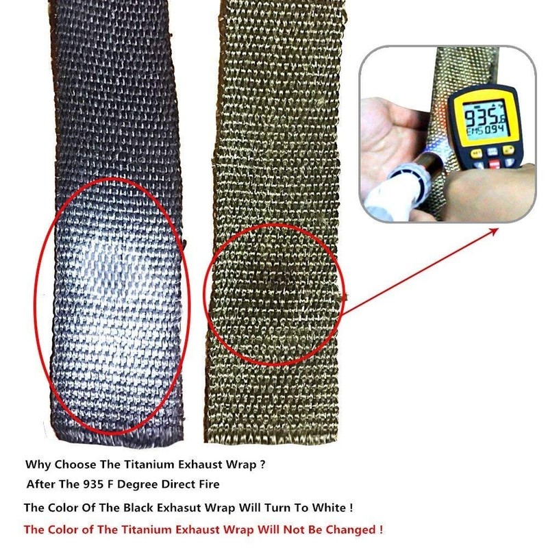 LEDAUT 2" x 50' Titanium Exhaust Heat Wrap Roll for