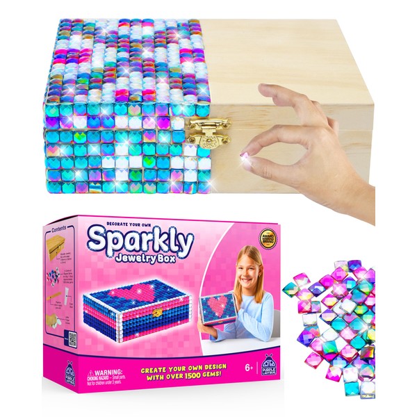 PURPLE LADYBUG Mosaic Jewellery Box Craft Kits for Kids -