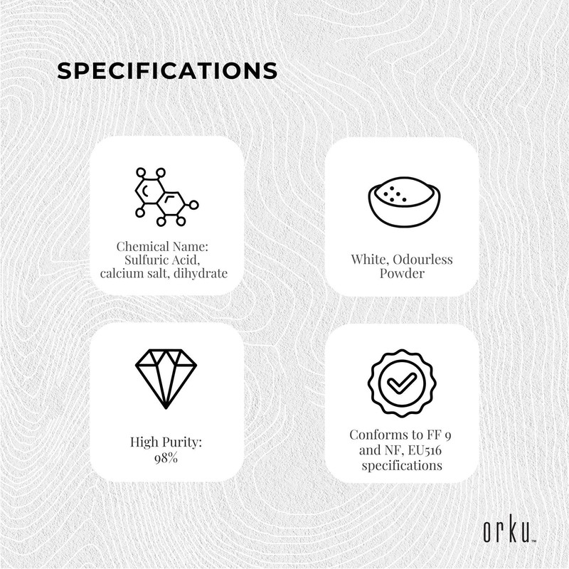 100g Calcium Sulphate Gypsum Powder - Food Grade Hydrous Sulfate