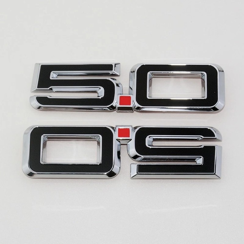 Pair Set 5.0 Letters Door Side Emblems 3D Badge Replacement
