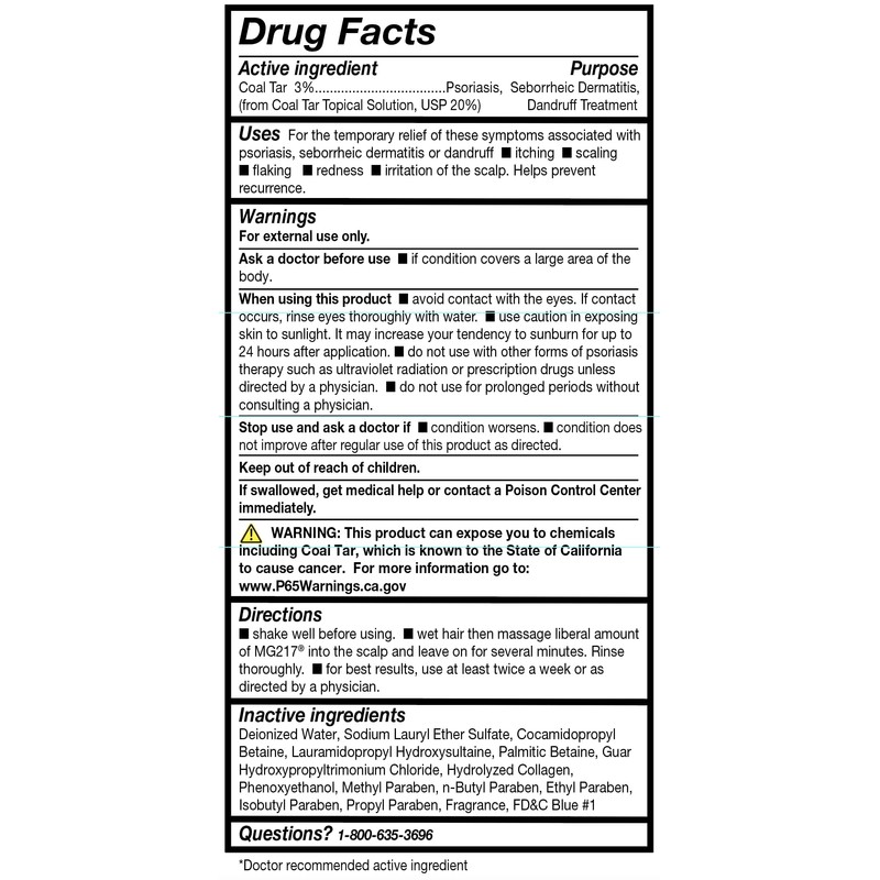 MG217 Dandruff 3% Coal Tar Dandruff Shampoo, Controls Flaking &