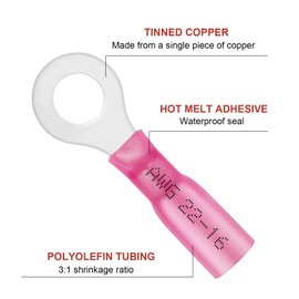 GFFG Heat Shrink Wire Connectors kit, Multipurpose Waterproof Electrical Wire Terminals Kit Insulated Crimp Connectors Ring Fork Spade Butt Splices for Automotive Marine Boat Truck (360)