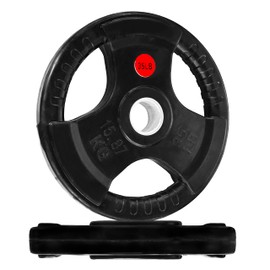 Fitvids Olympic 2-Inch Cast Iron Plate Weight Plate for Strength Training and Weightlifting, Rubber Coate Style, 35LB Pair