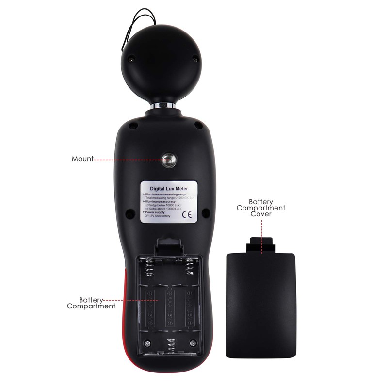 Lux Meter with Data Record, Digital Light Meter Illuminance Meter,