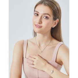 MomentWish Initial Heart Necklace for Women, Birthday Gift for Her, Moissanite Letter M Necklace 925 Sterling Silver Heart Necklace for Valentines Anniversary Mother's Day