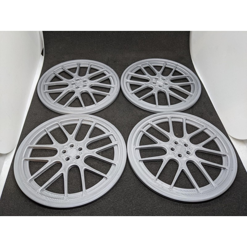 Car Wheel Rim Drink Coasters (Set of 4) in Silver