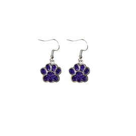 Paw Print Earrings for Women Cute Cat Puppy Dog Bear Paw Drop Dangle Earrings Animal Feet Claw Earrings Gift For Dog Cat Animal Lover(Glitter Purple)