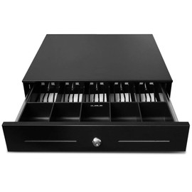 Beelta 18" Cash Drawer with Removable Tray, 5Bill/5Coin, RJ11 Cable, Key Lock, DC24V, Standard Duty, BK1816B