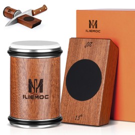 Rolling Knife Sharpener Kit, Kitchen Knife Sharpener with Diamond and Ceramic Grinding Disc, Magnetic Roller Knife Sharpening Kit with 15° & 20° Angle Stable Base, Afilador De Cuchillos