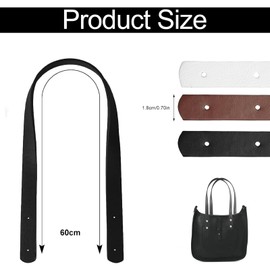 Exsbtay Pack of 6 Bag Handles PU Bag Straps Leather Shoulder Straps 60 cm Bag Handle for Crochet Bags, Replacement Handbag Straps Handbags Handles with Rivets