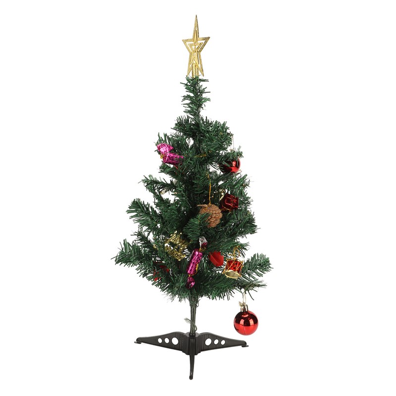 19.7inch Tabletop Christmas Tree Mini Artificial Decorated Christmas Tree Set