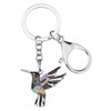 BONSNY Enamel Alloy Floral Hummingbird Bird Key Chain Keychain Ring
