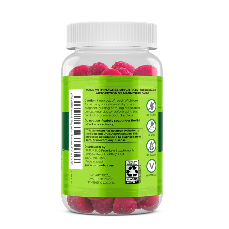 NATURELO Magnesium Citrate Gummies - for Calm & Relaxation Support,