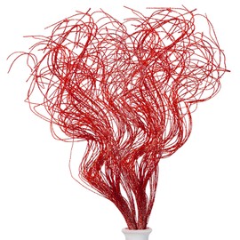 Glitter Curly Ting Ting Branches Christmas Branches Vase Filler Artificial Curly Twigs for Christmas Tree Garland Wreath Decoration, Craft Vases Home Garden Decoration (Red, 36 Pieces)