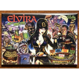 Elvira And The Party Monsters Pinball Fridge Magnet