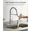 FORIOUS Kitchen Faucets, Brushed Nickel Kitchen Sink Faucet with Pull