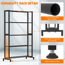 3D Printer Filament Storage Rack, Heavy Duty Metal Holder with 3/5-Tier Option Precision Engineered Connection, Adjustable Feet, Safety-Optimized Edge for Workshop, Studio, Home Office (Black 5-Tier)