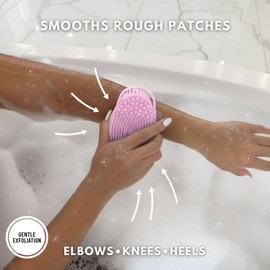 Exfoliating Body Scrubber Silicone - Textured Back Scrubber Shower Brush - Avilana Bath Loofah Alternative Dual Sided - Gentle Smoothing Body Wash Tool Rough Skin - Gift Women Men