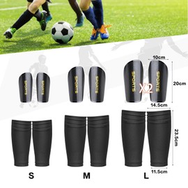 Football Shin Pads with Slip Pocket and Non-Slip Lid Size M