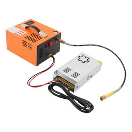 PCP Air Compressor, 75dB 4500PSI High Pressure Pump Airgun Rifle, 110V AC/12V DC Portable Airgun Compressor Oil & Water-Free Manual-Stop Air Rifle w/Transformer