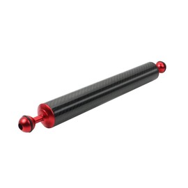 CS PRIORITY Kohlefaser-Schwimmer-Verlängerungsarm, 2,5 cm, Dual-Kugel-Tauchkamera, Fotografie, D40 mm, leichtes Unterwasser-Auftriebsstativ (1 Stück, 30,5 cm, rot)