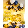 Navy Blue and Gold Confetti Balloons,12 Inch 60pcs Pearl White