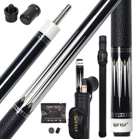 CUEELF 2-Piece Professional Pool Cue Set 58" Low Deflection Shaft Pool Cue with 3/8x8 Joint 12.5mm Tip Pool Stick Featuring Premium Leather Grip for Enhanced Control & Accuracy in Billiards
