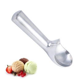 2-in-1 Ice Cream Scoop & Snowball Maker, 7-Inch Nonstick Anti-Freeze One-Piece Aluminum Scooper Spoon, Easy Clean, for Gelato, Cookie Dough, Sorbet, Almond, Snowball Fights (Silver)