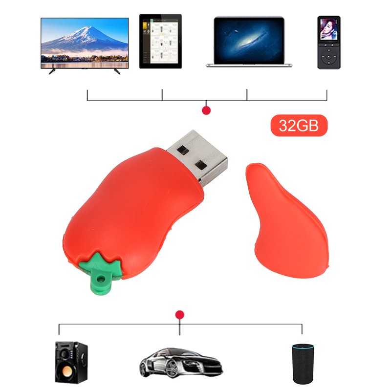 USB Flash Drive Red Pepper Shape Cute Memory Stick Pen
