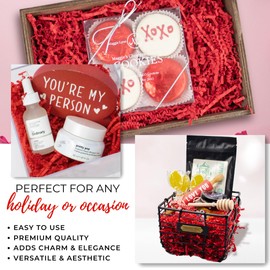 MagicWater Supply - 1/2 LB - Red - Crinkle Cut Paper Shred Filler great for Gift Wrapping, Basket Filling, Birthdays, Weddings, Anniversaries