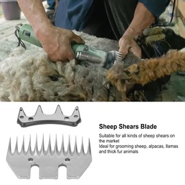 Sheep Shear Blades, 13 Teeth Straight Blade Replacement Electric Wool Cutter Stainless Steel Sheep Shear Shear Machine Blades, Teeth Spacing 7 mm