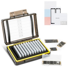 Dual Protect Hard M.2 SSD Holder with 12 PCS Individual Clear M.2 NVMe Case for M.2 2280 2260 2242 2230 SSDs Storage, Water-Resistant & Shockproof M.2 2280 SSD Card Case with Label & Notepaper