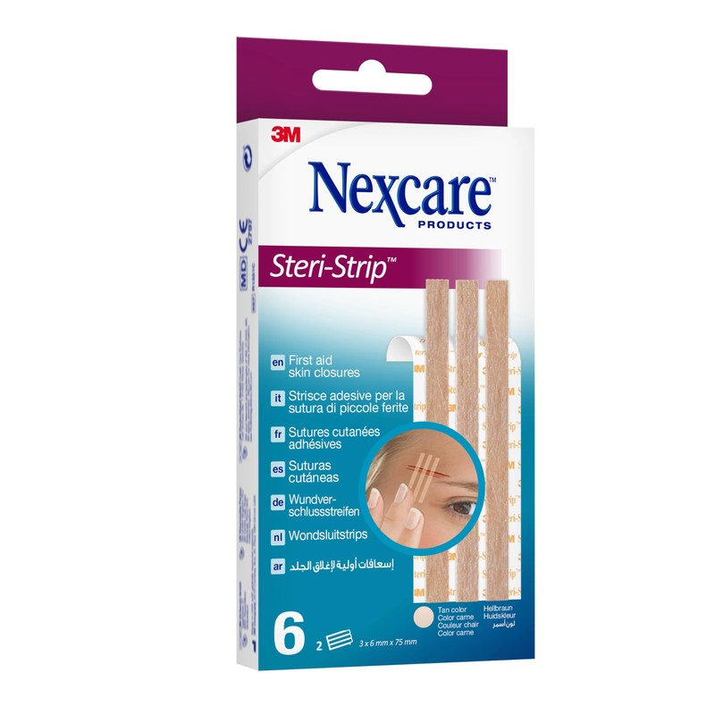 Nexcare Steri-Strip Skin Closures, Tan, 6 mm x 75 mm,