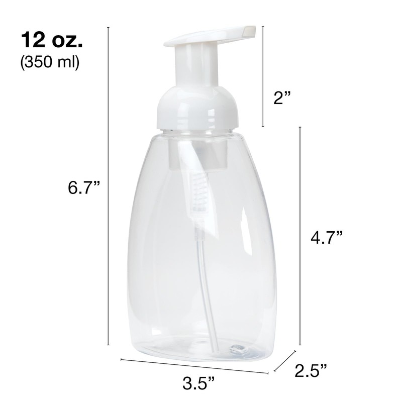 Ginger Lily Farms Foaming Soap Dispenser, Refillable Plastic Pump Bottles