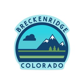 Die Cut Sticker Breckenridge, Colorado, Mountain Contour Vinyl Sticker 1 to 3 inches (Waterproof Decal for Cars, Water Bottles, Laptops, Coolers), Small